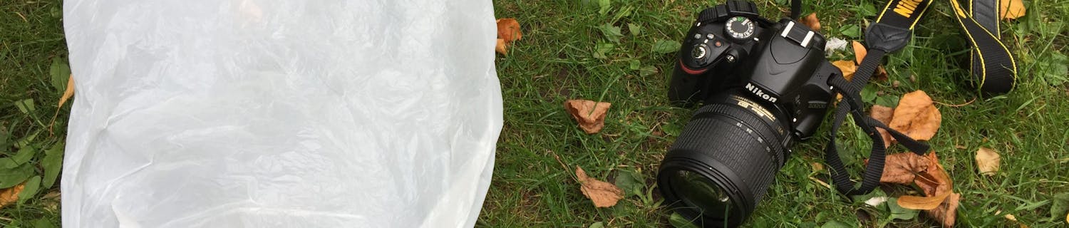 Plastpåse som fototillbehör